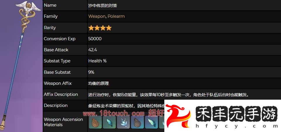 原神沙中偉賢的對(duì)答武器屬性介紹